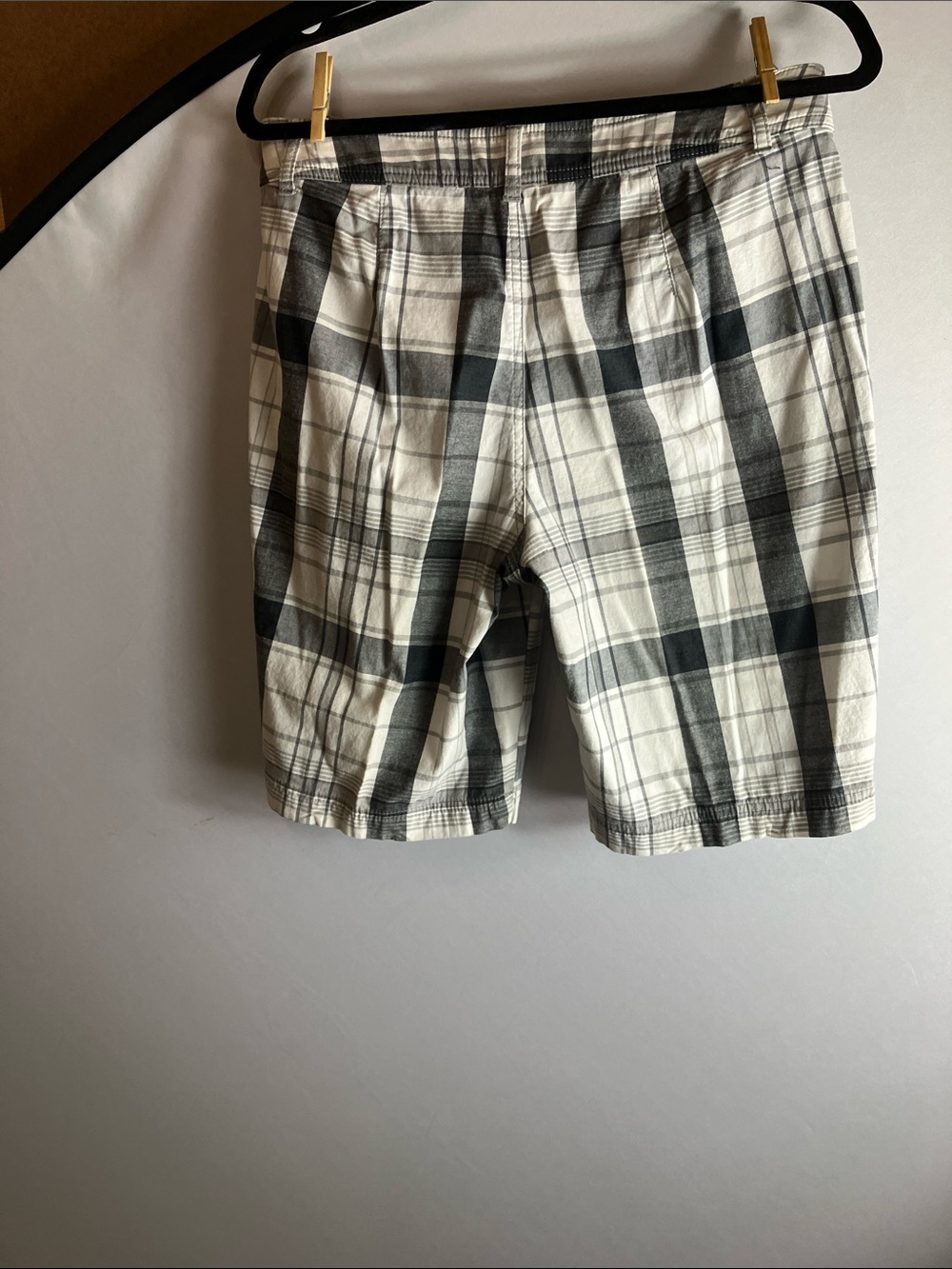 St. John's Bay Black and White Plaid Flat-Front Shorts - Picture 8 of 9